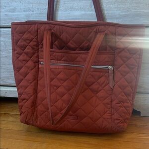 Vera Bradley Quilted Tote in Deep Rust